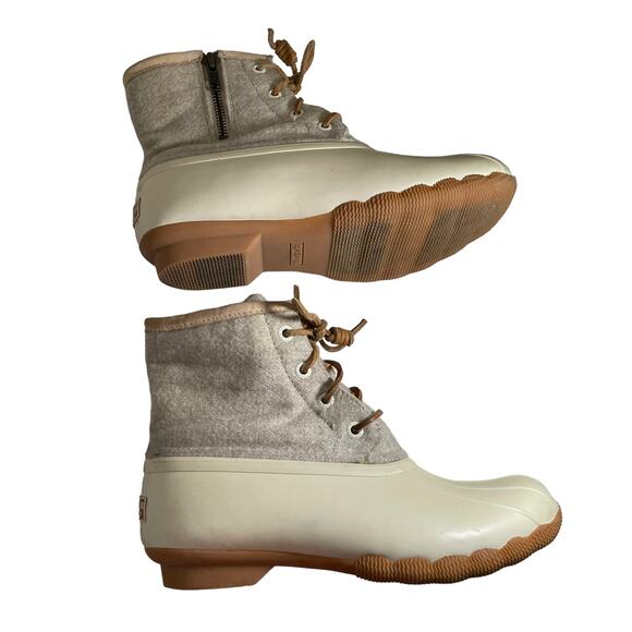 SPERRY Women's Saltwater Emboss Wool Blend Rubber Duck Boot 5 Gorpcore Outdoor - Picture 6 of 11